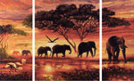 Триптих Африканские слоны, 50х80 см