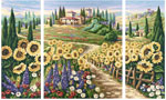 Триптих Лето в Тоскане, рус 50х80 см