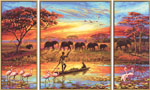 Триптих Африка-Магический континент, 50х80 см