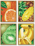 Тропические фрукты, 18х24 см, 4 картины