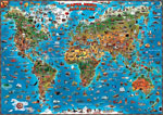 Карта мира для детей настенная