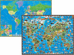 Настольная двухсторонняя карта мира для детей
