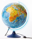 Глобус Земли физико-политический рельефный 320 с подсветкой серия Евро