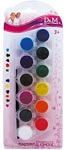 Темперные краски 12 цветов, легкосмываемые (Делай с мамой, D&M)
